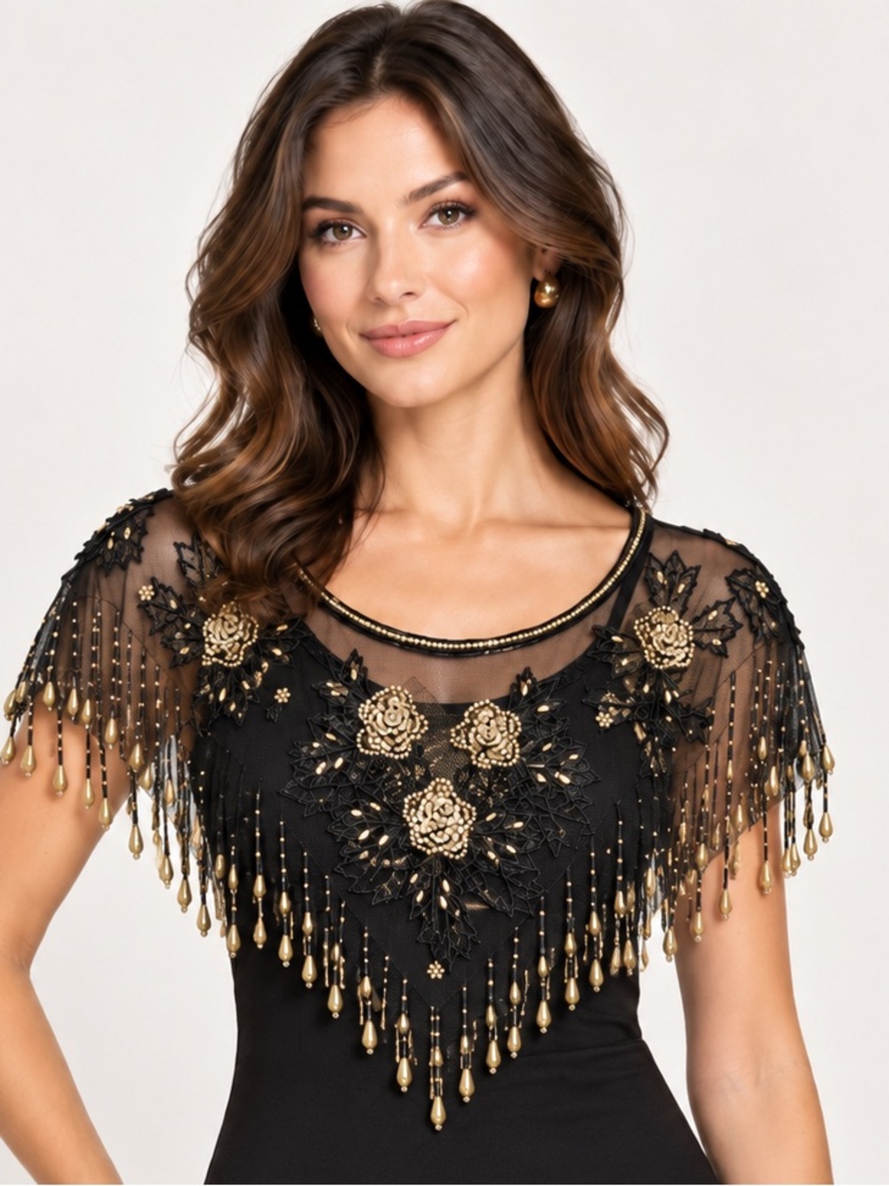 Fina Moda beaded capelet or shawl